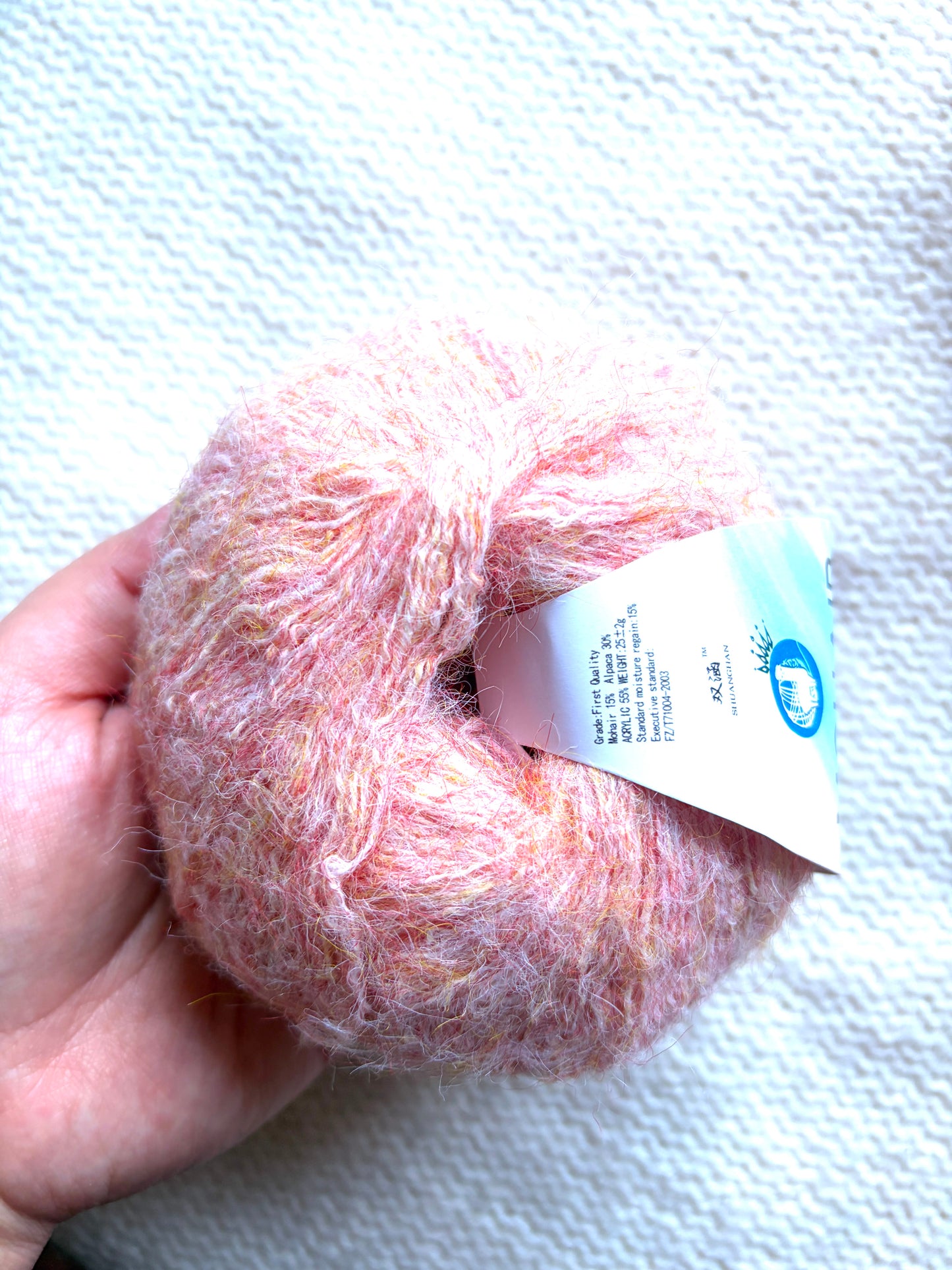 6 balls x 25g Alpaca Mohair yarn : Mohair + Alpaca + Acrylic : 02 Peach
