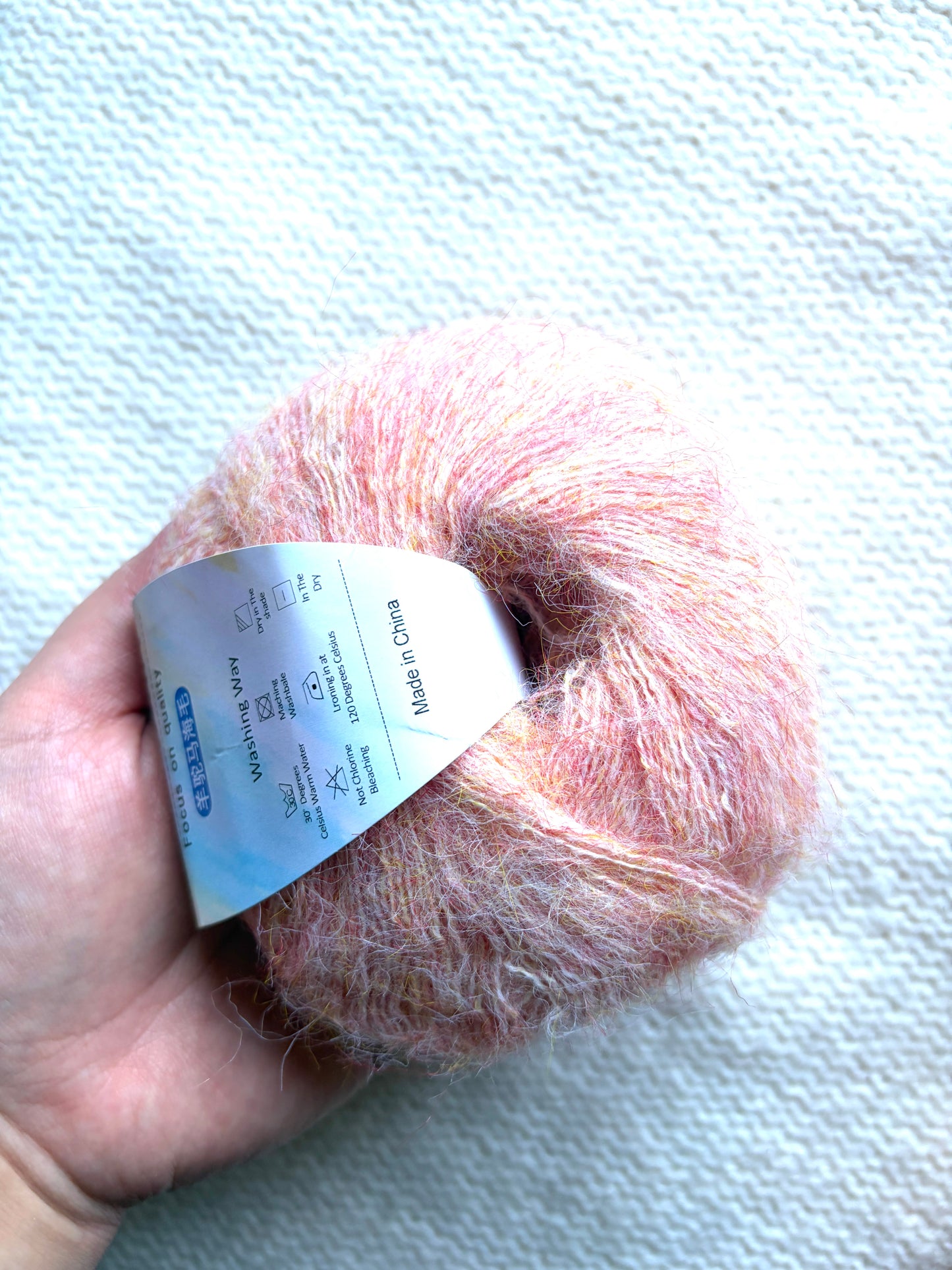 6 balls x 25g Alpaca Mohair yarn : Mohair + Alpaca + Acrylic : 02 Peach