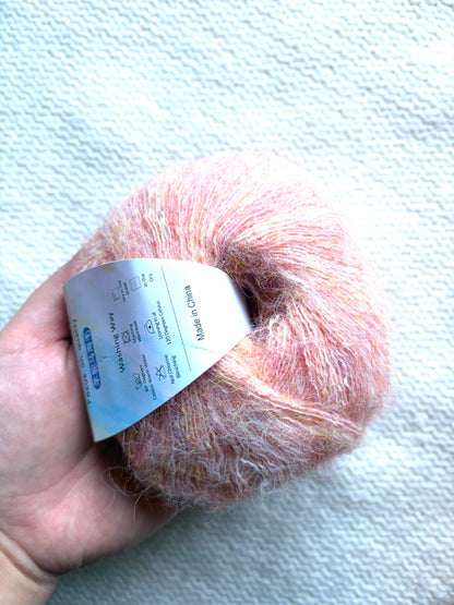 6 balls x 25g Alpaca Mohair yarn : Mohair + Alpaca + Acrylic : 02 Peach