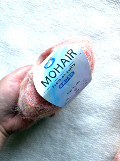 6 balls x 25g Alpaca Mohair yarn : Mohair + Alpaca + Acrylic : 02 Peach