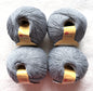 4 balls x 50g Cashmere yarn : 95% Cashmere + 5% Acrylic : 04 Dark Grey