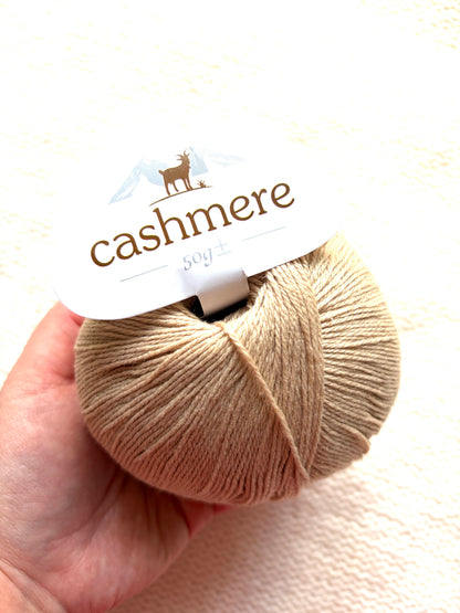 3 balls x 50g Cashmere yarn : 100% Cashmere : 20 Warm Caramel