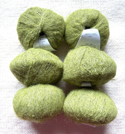 6 balls x 25g Alpaca Mohair yarn : Mohair + Alpaca + Acrylic : 13 Moss Green