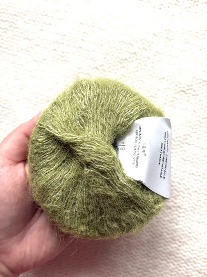 6 balls x 25g Alpaca Mohair yarn : Mohair + Alpaca + Acrylic : 13 Moss Green