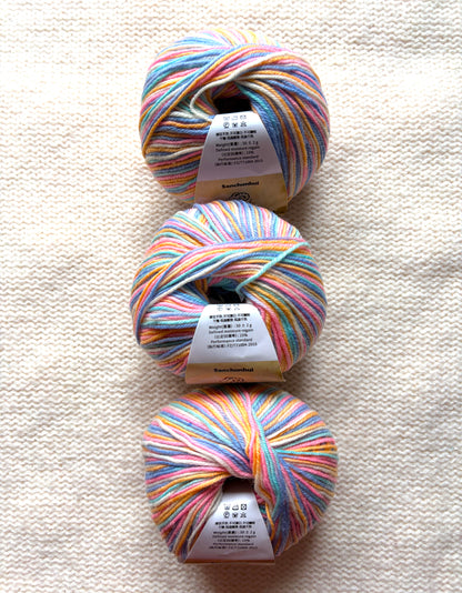 3 balls x 50g Fancy Wool Blend  yarn : 95% Wool : Colour 14 Sprinkles