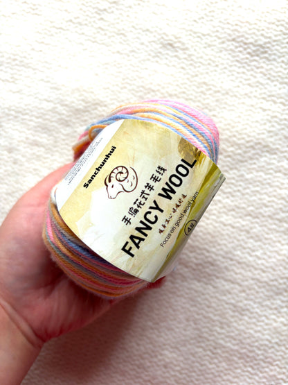 3 balls x 50g Fancy Wool Blend  yarn : 95% Wool : Colour 14 Sprinkles