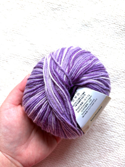 3 balls x 50g Fancy Wool Blend  yarn : 95% Wool : Colour 13 Amethyst