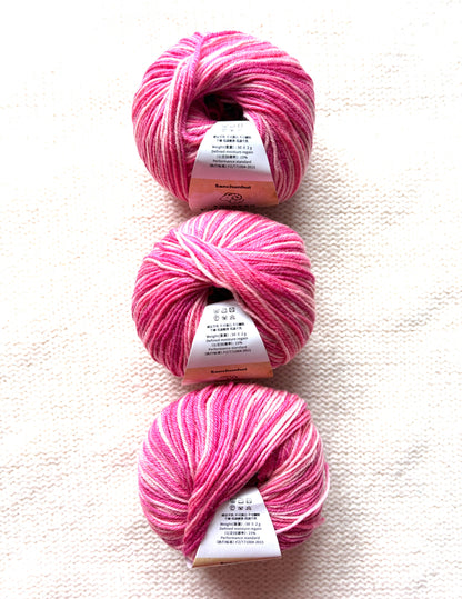 3 balls x 50g Fancy Wool Blend  yarn : 95% Wool : Colour 18 Strawberry