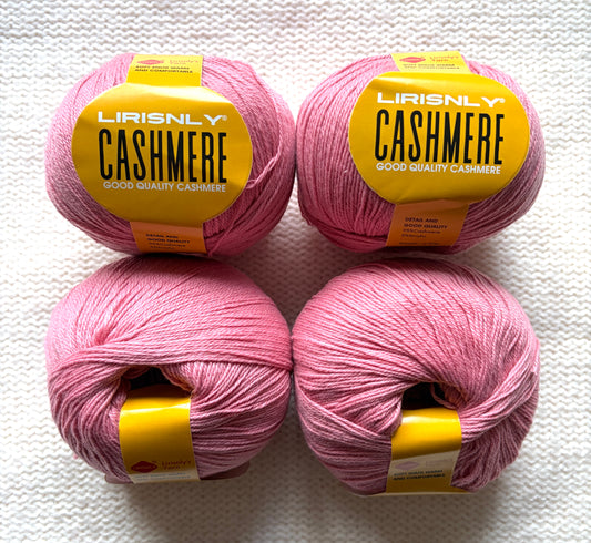 4 balls x 50g Cashmere yarn : 95% Cashmere + 5% Acrylic : 53 Watermelon