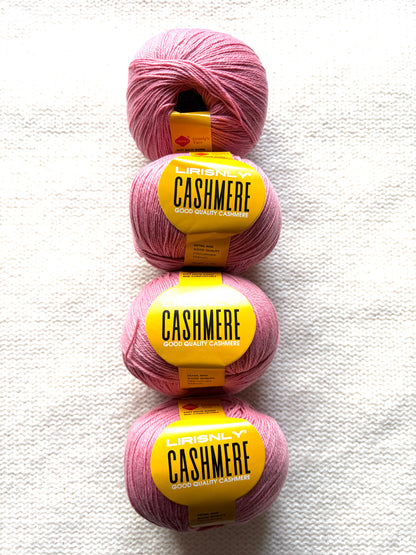 4 balls x 50g Cashmere yarn : 95% Cashmere + 5% Acrylic : 53 Watermelon