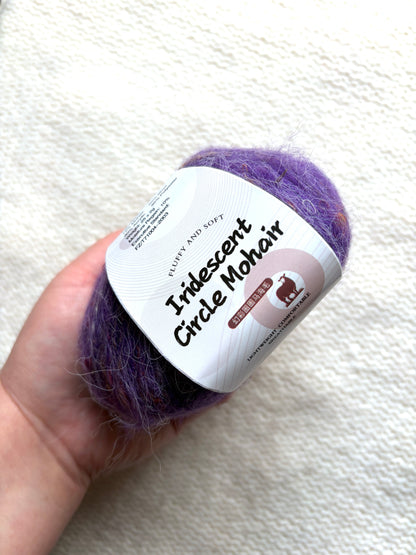 6 balls x 25g Mohair Wool yarn : Mohair + Wool + Acrylic + Polyester : 12 Violet