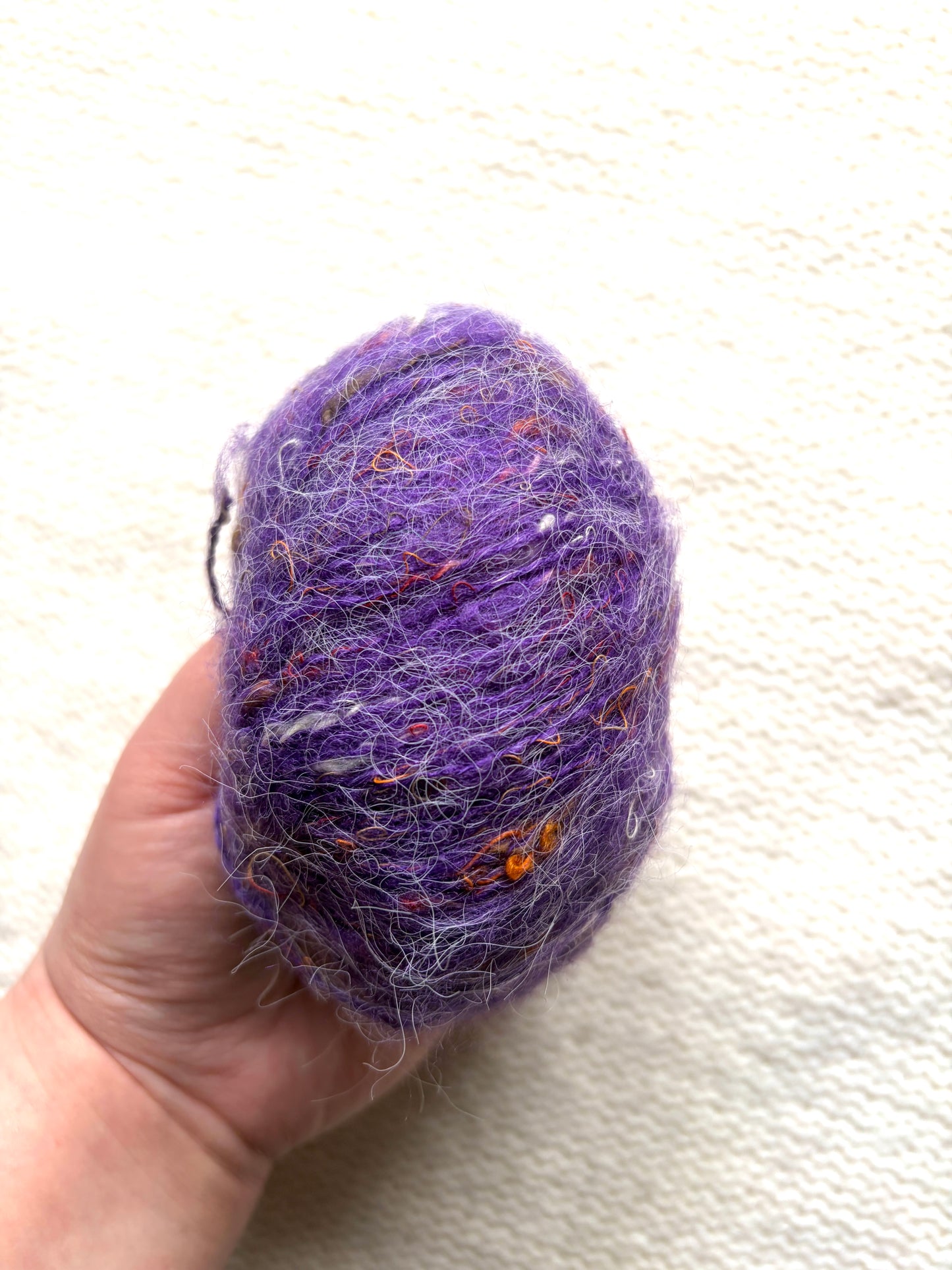 6 balls x 25g Mohair Wool yarn : Mohair + Wool + Acrylic + Polyester : 12 Violet