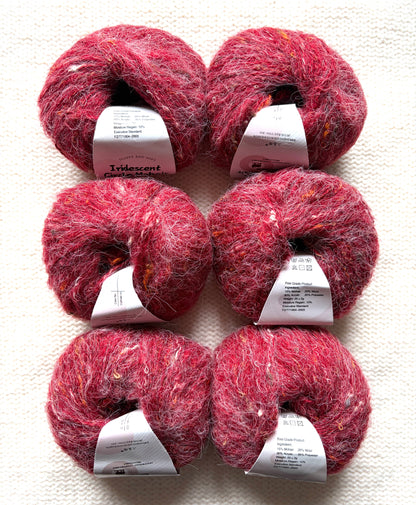 6 balls x 25g Mohair Wool yarn : Mohair + Wool + Acrylic + Polyester : 08 Cherry Red