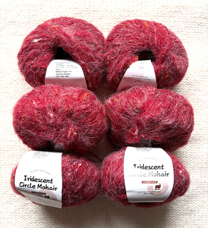 6 balls x 25g Mohair Wool yarn : Mohair + Wool + Acrylic + Polyester : 08 Cherry Red