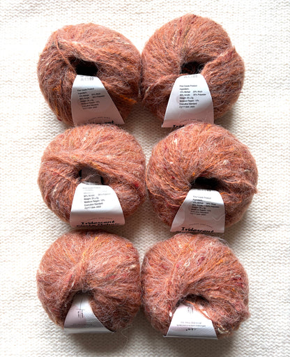 6 balls x 25g Mohair Wool yarn : Mohair + Wool + Acrylic + Polyester : 05 Ginger