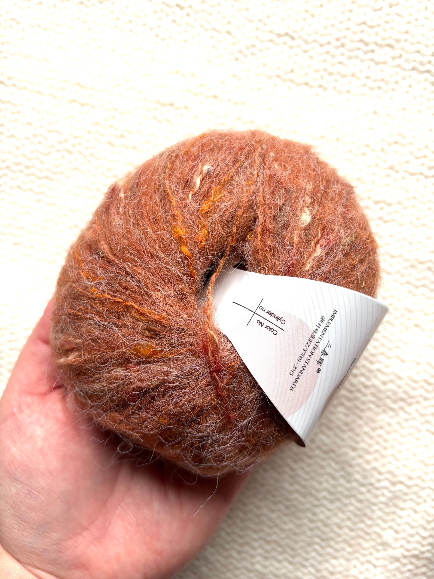 6 balls x 25g Mohair Wool yarn : Mohair + Wool + Acrylic + Polyester : 05 Ginger