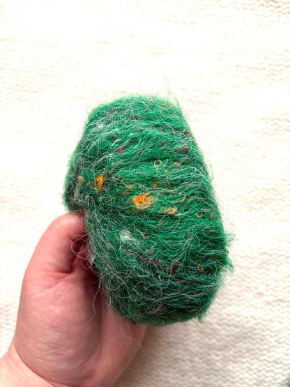5 balls x 25g Mohair Wool yarn : Mohair + Wool + Acrylic + Polyester : 16 Kelly Green