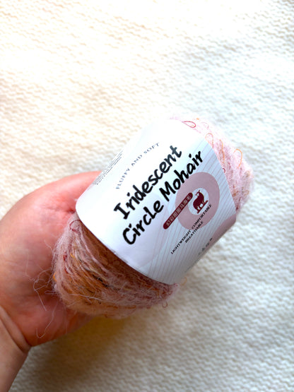 6 balls x 25g Mohair Wool yarn : Mohair + Wool + Acrylic + Polyester : 03 Sakura Pink