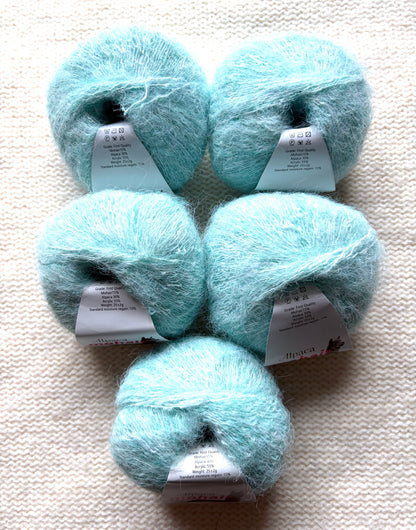 5 balls x 25g Alpaca Mohair yarn : Mohair + Alpaca + Acrylic : 15 Mint