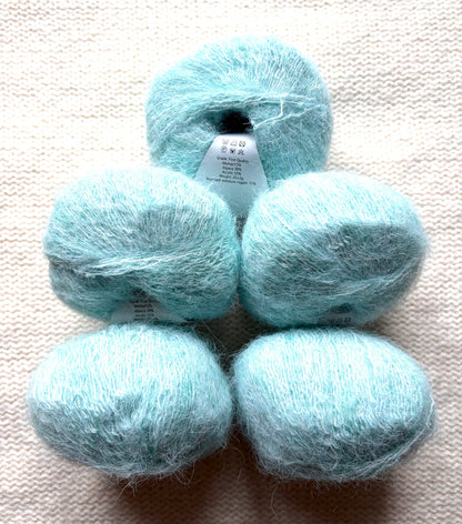 5 balls x 25g Alpaca Mohair yarn : Mohair + Alpaca + Acrylic : 15 Mint