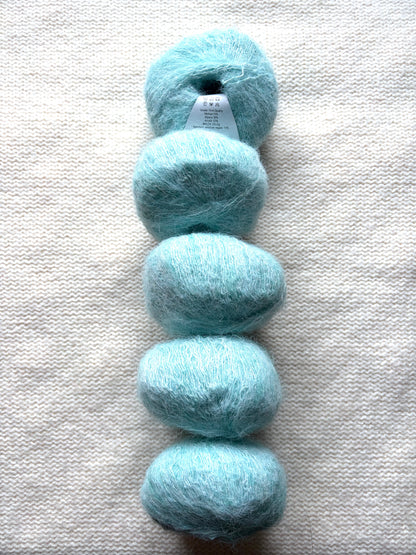 5 balls x 25g Alpaca Mohair yarn : Mohair + Alpaca + Acrylic : 15 Mint