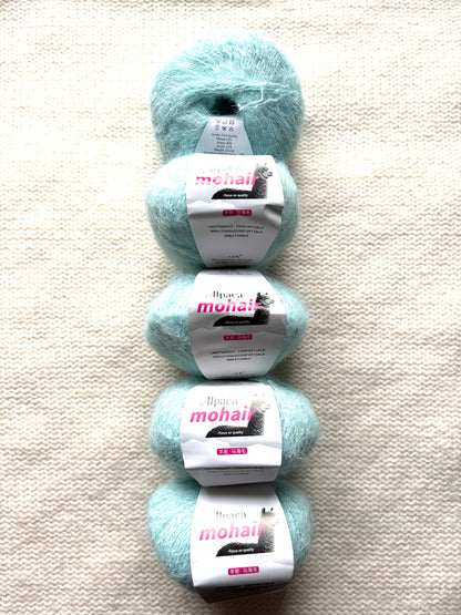 5 balls x 25g Alpaca Mohair yarn : Mohair + Alpaca + Acrylic : 15 Mint
