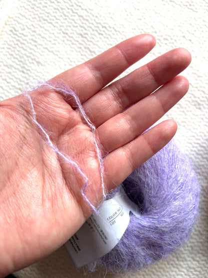 5 balls x 25g Alpaca Mohair yarn : Mohair + Alpaca + Acrylic : 20 Lavender