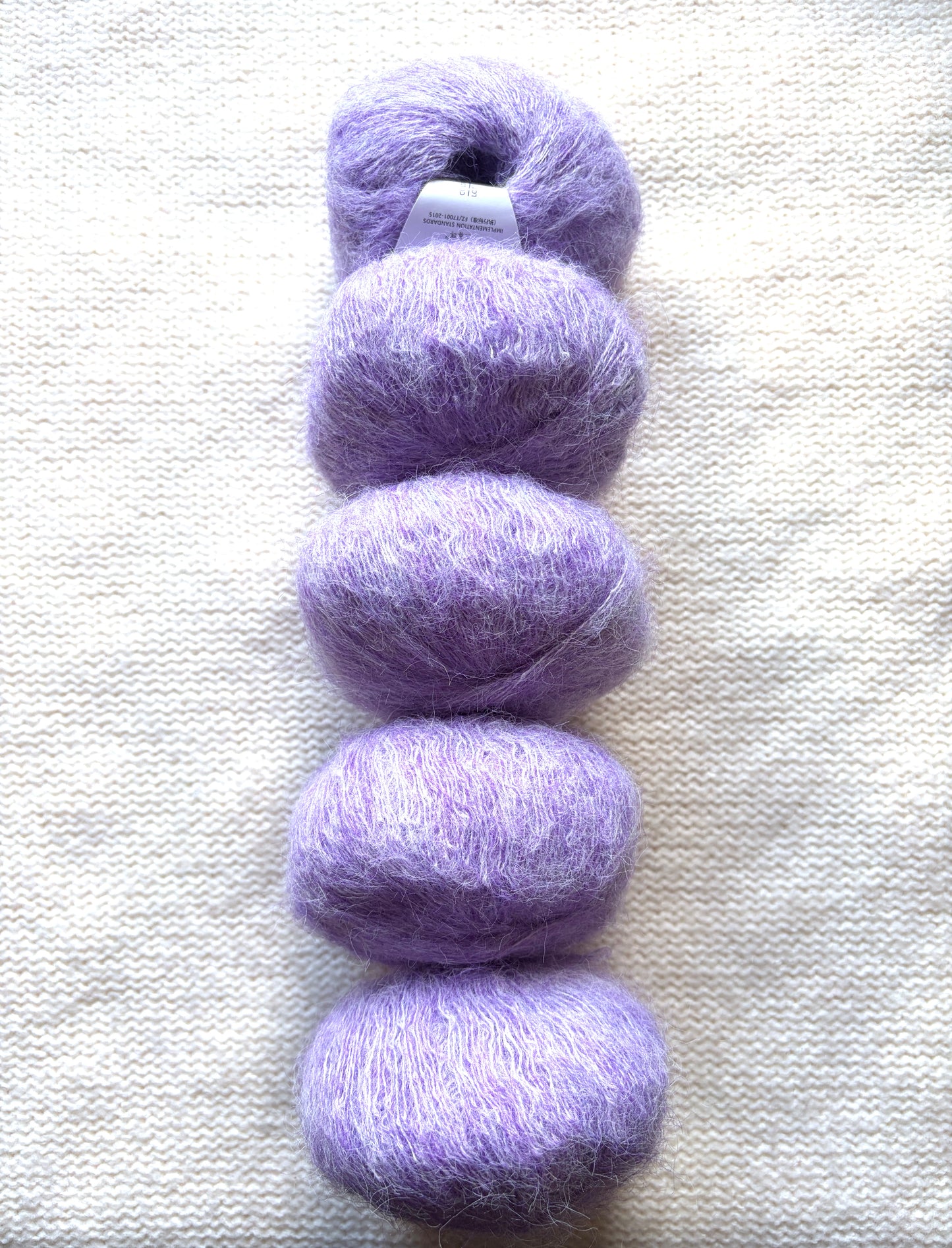 5 balls x 25g Alpaca Mohair yarn : Mohair + Alpaca + Acrylic : 20 Lavender