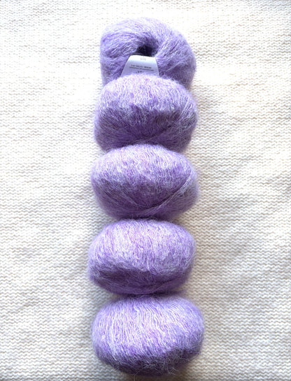 5 balls x 25g Alpaca Mohair yarn : Mohair + Alpaca + Acrylic : 20 Lavender