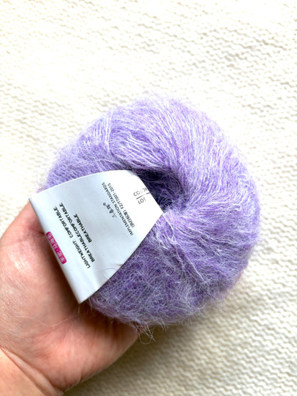 5 balls x 25g Alpaca Mohair yarn : Mohair + Alpaca + Acrylic : 20 Lavender