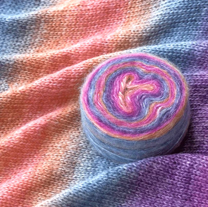 1 cake x 100g Ombre Mohair Blend Yarn : 06 Rainbow