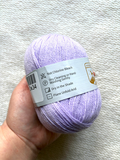 3 balls x 50g Cashmere Ultra Soft Yarn : 80% Cashmere : 34 Lilac