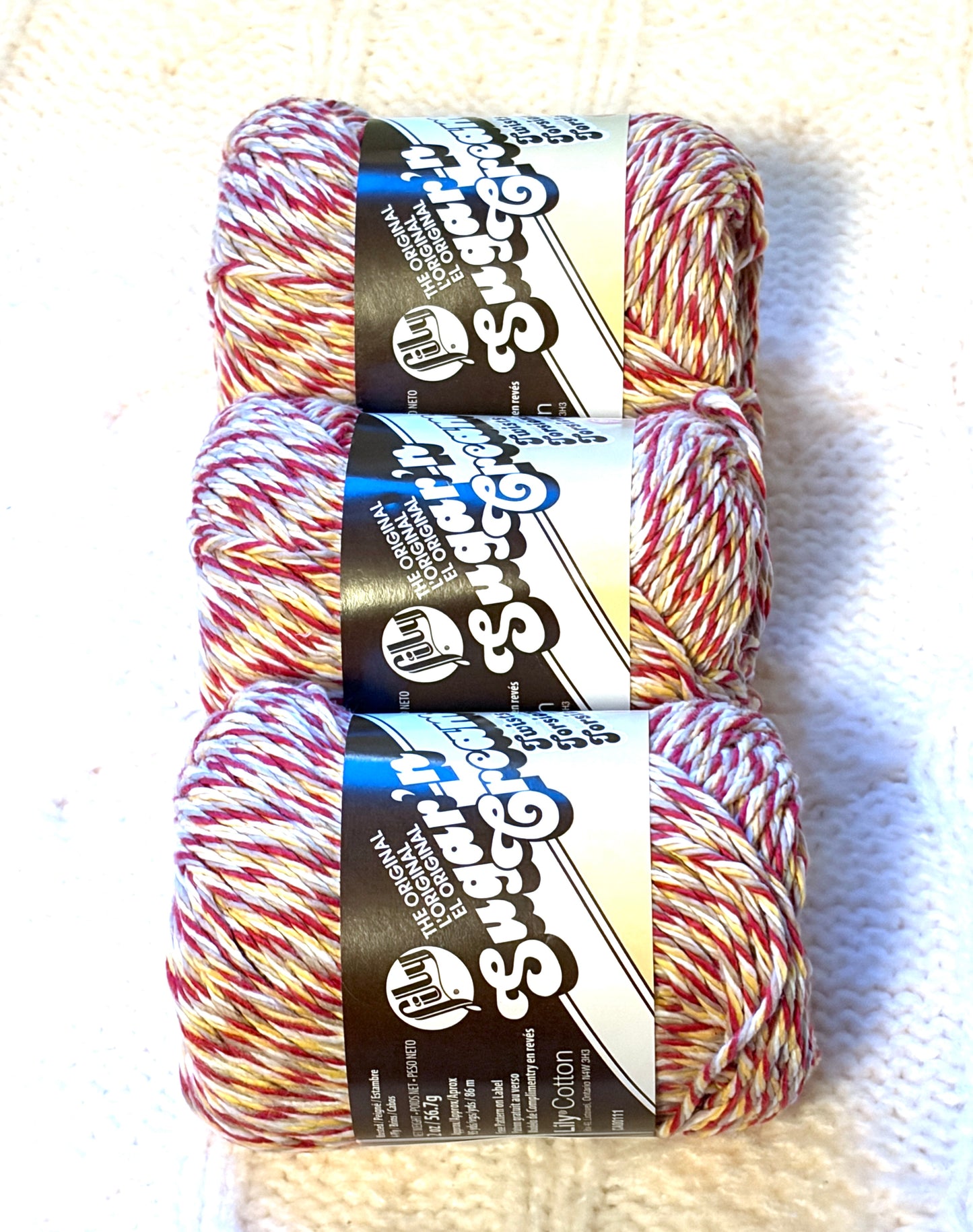 56.7g Lily Sugar 'n Cream Ombre Yarn - Barnboard Twists : 100% Cotton