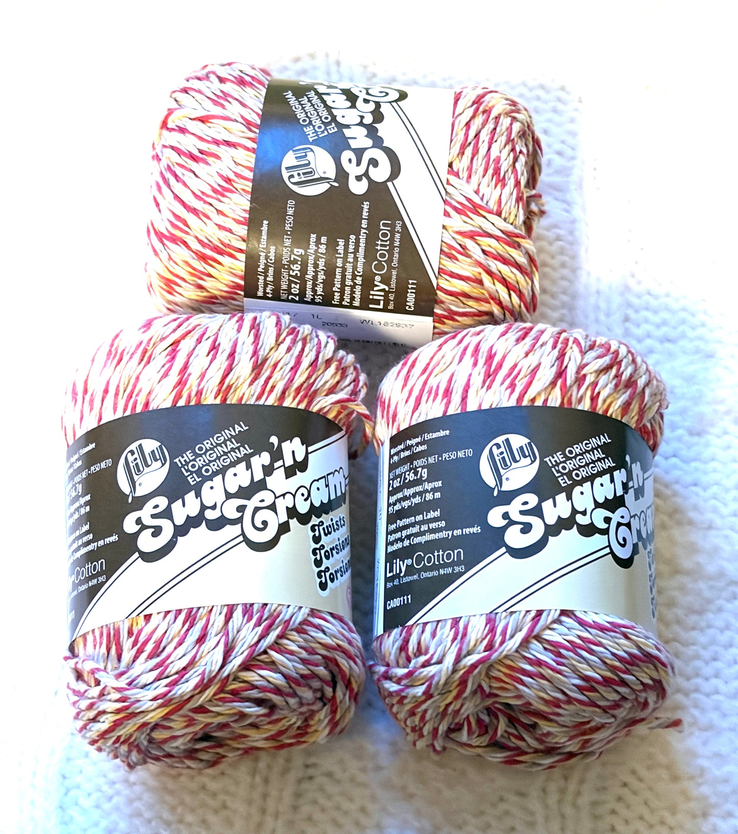 56.7g Lily Sugar 'n Cream Ombre Yarn - Barnboard Twists : 100% Cotton