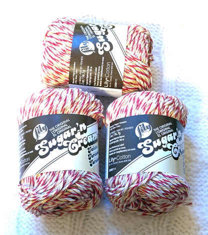 56.7g Lily Sugar 'n Cream Ombre Yarn - Barnboard Twists : 100% Cotton