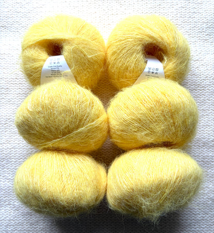 6 balls x 25g Alpaca Mohair yarn : Mohair + Alpaca + Acrylic : 12 Sunflower