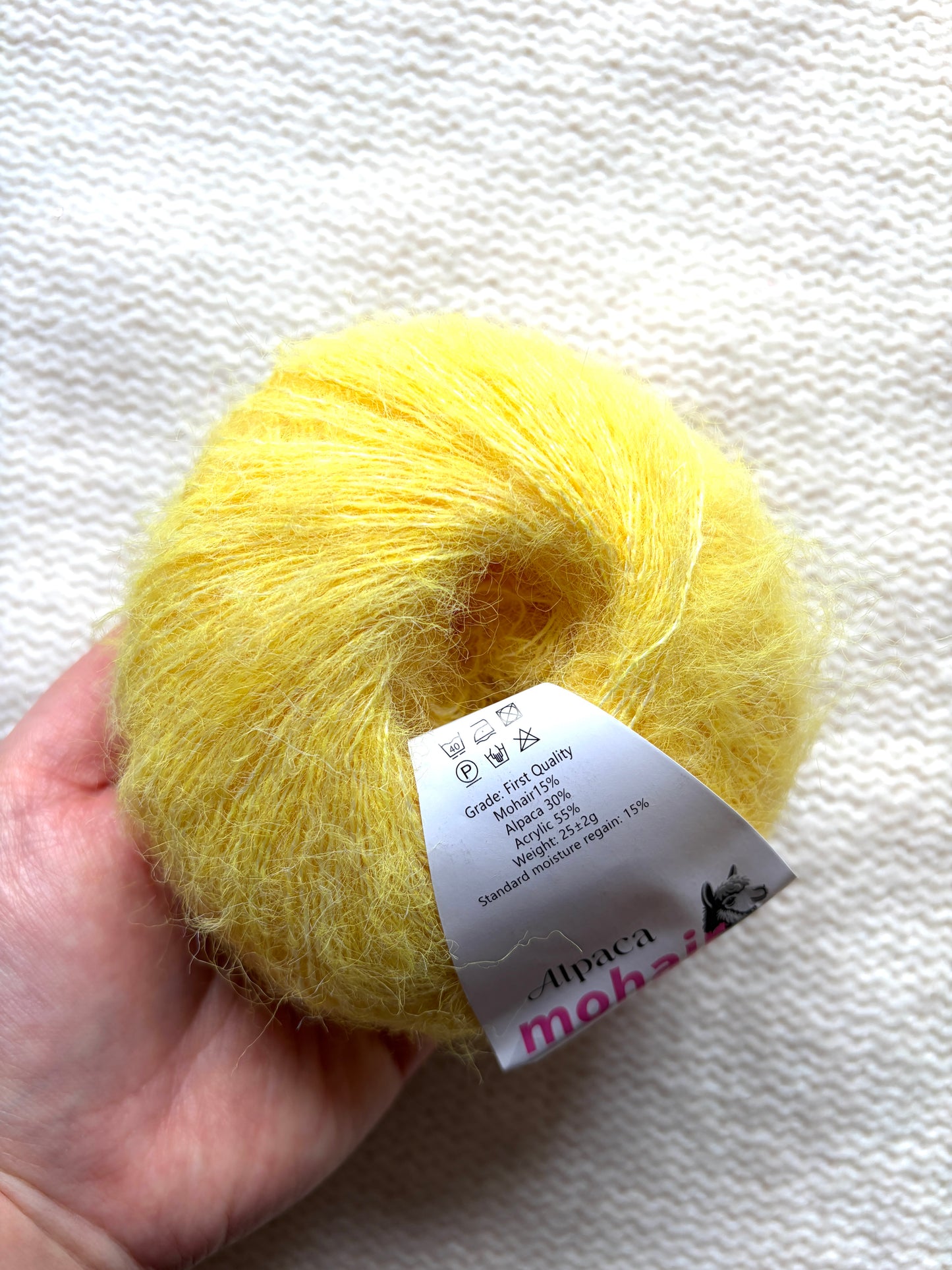 6 balls x 25g Alpaca Mohair yarn : Mohair + Alpaca + Acrylic : 12 Sunflower
