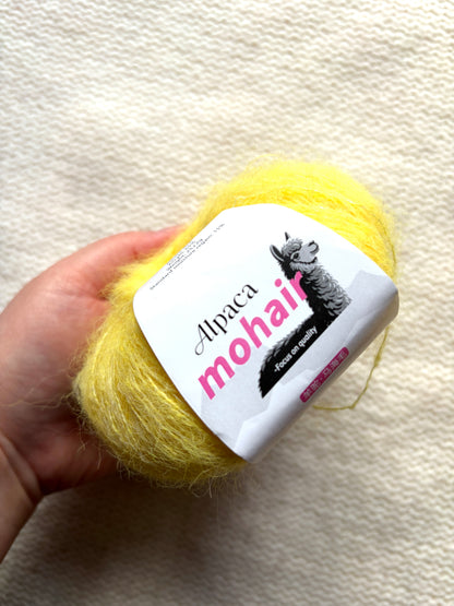 6 balls x 25g Alpaca Mohair yarn : Mohair + Alpaca + Acrylic : 12 Sunflower