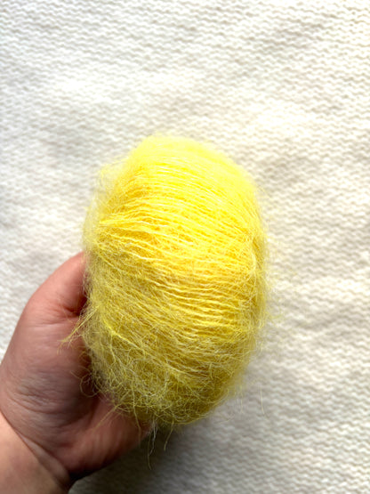 6 balls x 25g Alpaca Mohair yarn : Mohair + Alpaca + Acrylic : 12 Sunflower