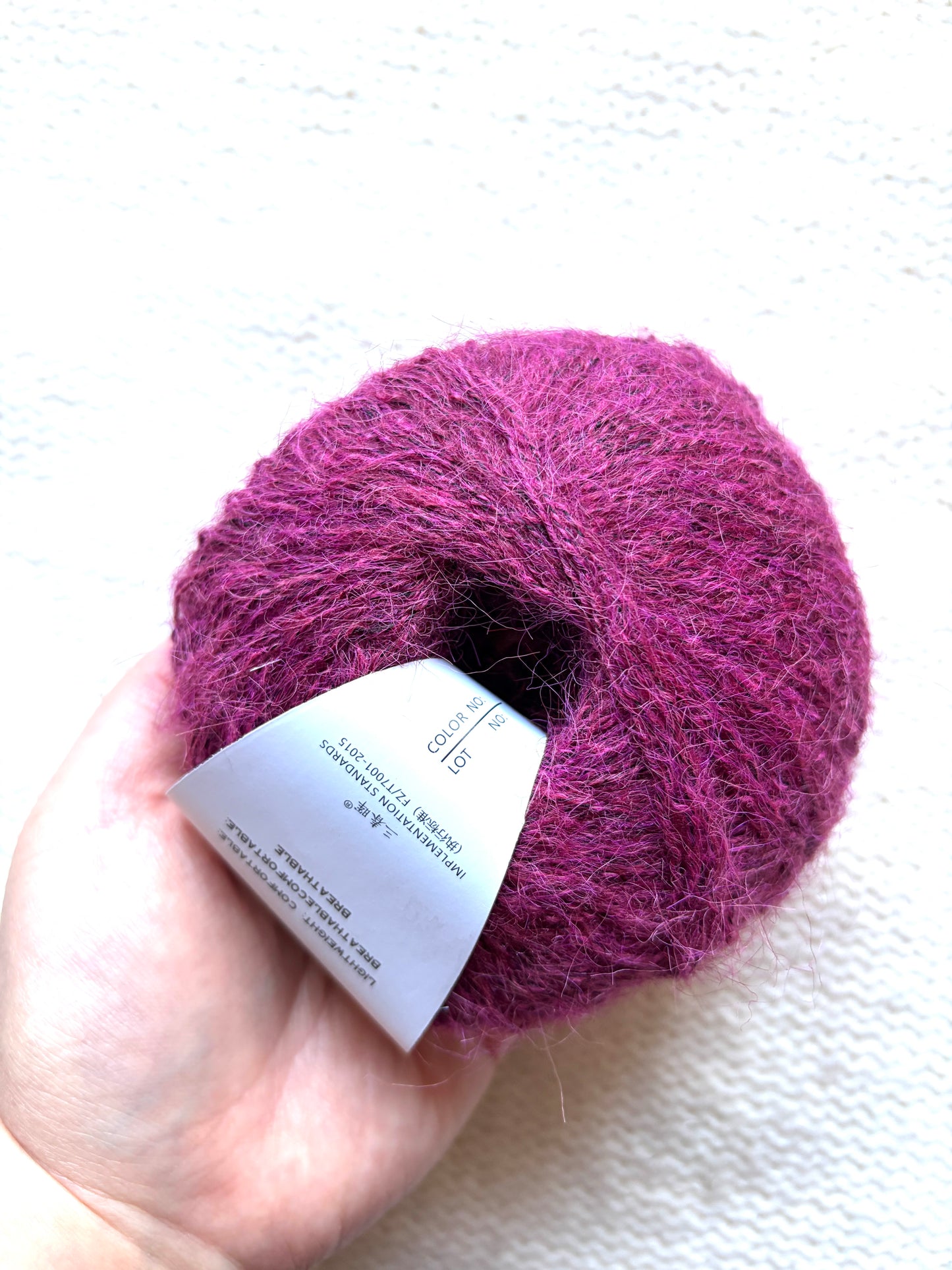 6 balls x 25g Alpaca Mohair yarn : Mohair + Alpaca + Acrylic : 23 Cherry