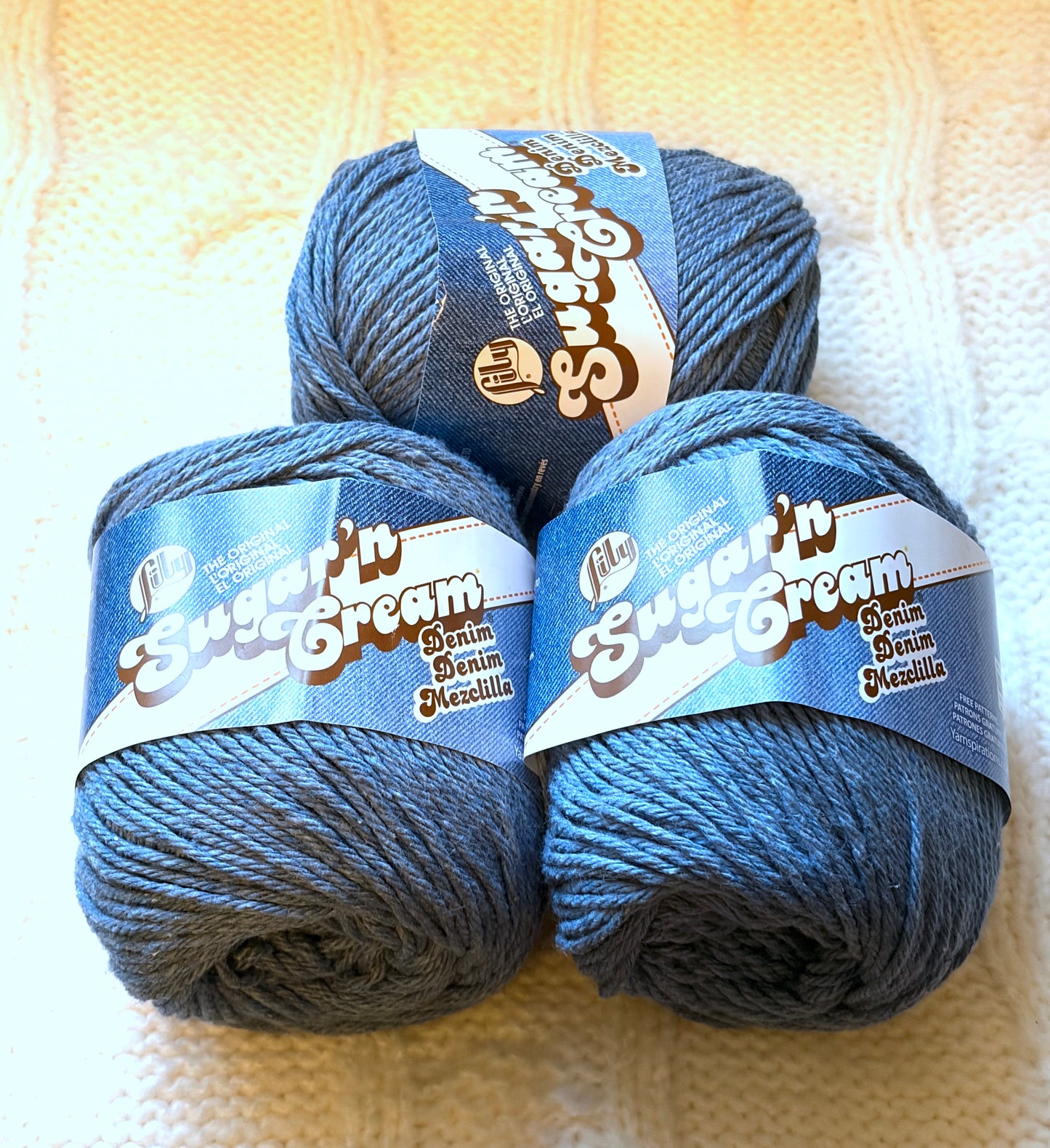 70.9g Lily Sugar 'n Cream The Original Yarn - Blue Jeans : 100% Cotton