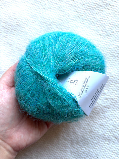 6 balls x 25g Alpaca Mohair yarn : Mohair + Alpaca + Acrylic : 17 Cyan