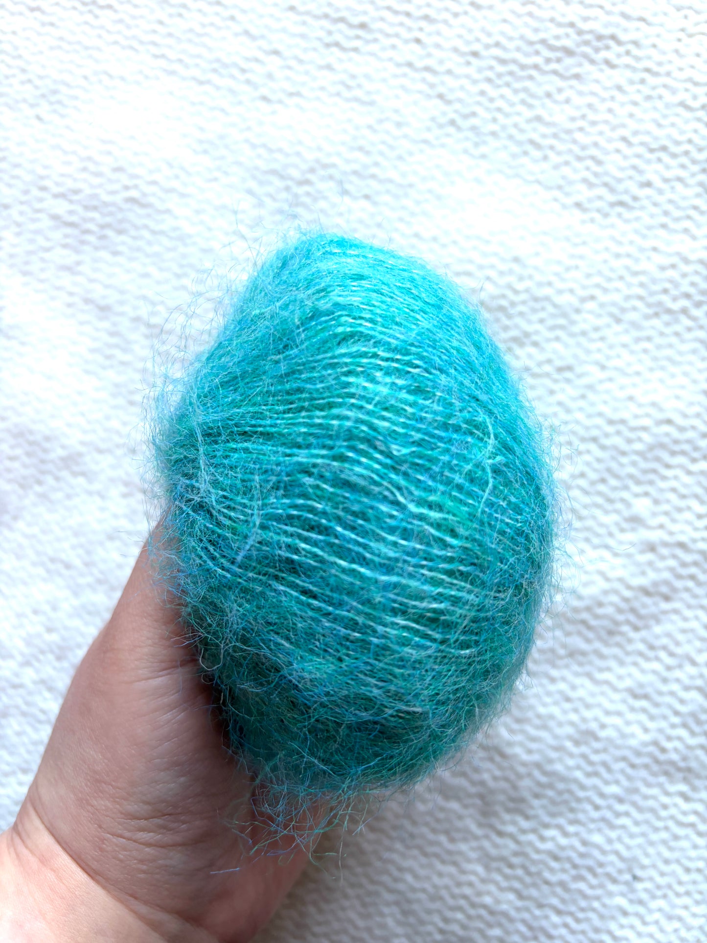 6 balls x 25g Alpaca Mohair yarn : Mohair + Alpaca + Acrylic : 17 Cyan