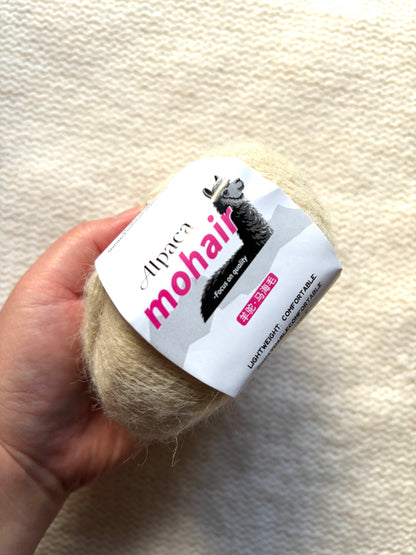6 balls x 25g Alpaca Mohair yarn : Mohair + Alpaca + Acrylic : 07 Tan