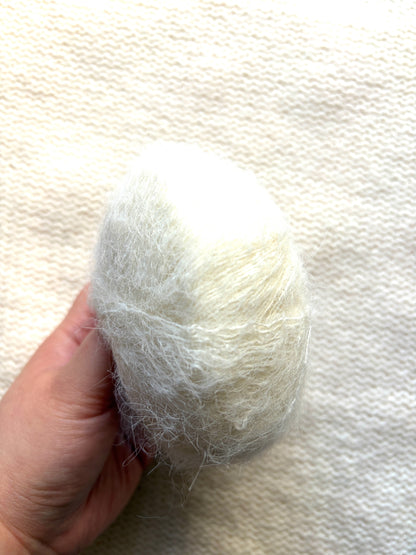 6 balls x 25g Alpaca Mohair yarn : Mohair + Alpaca + Acrylic : 07 Milk