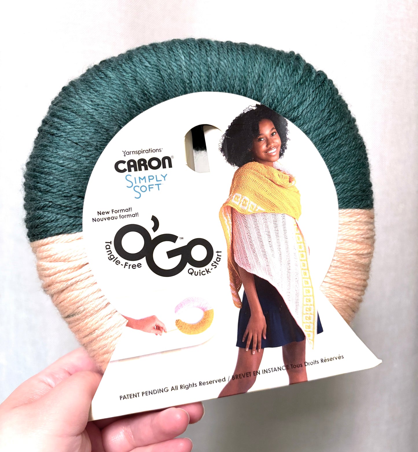 141g CARON Simply Soft O’GO : Monsteria/ Lt Country Peach  100% Acrylic