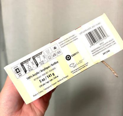 141g CARON Simply Soft O’GO : Monsteria/ Lt Country Peach  100% Acrylic