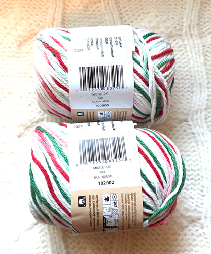 56.7g Lily Sugar 'n Cream Ombre Yarn - Mistletoe : 100% Cotton