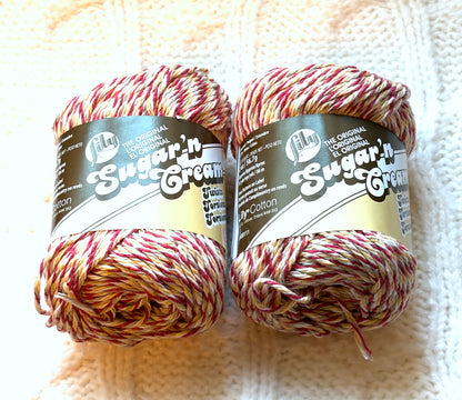 56.7g Lily Sugar 'n Cream Ombre Yarn - Barnboard Twists : 100% Cotton