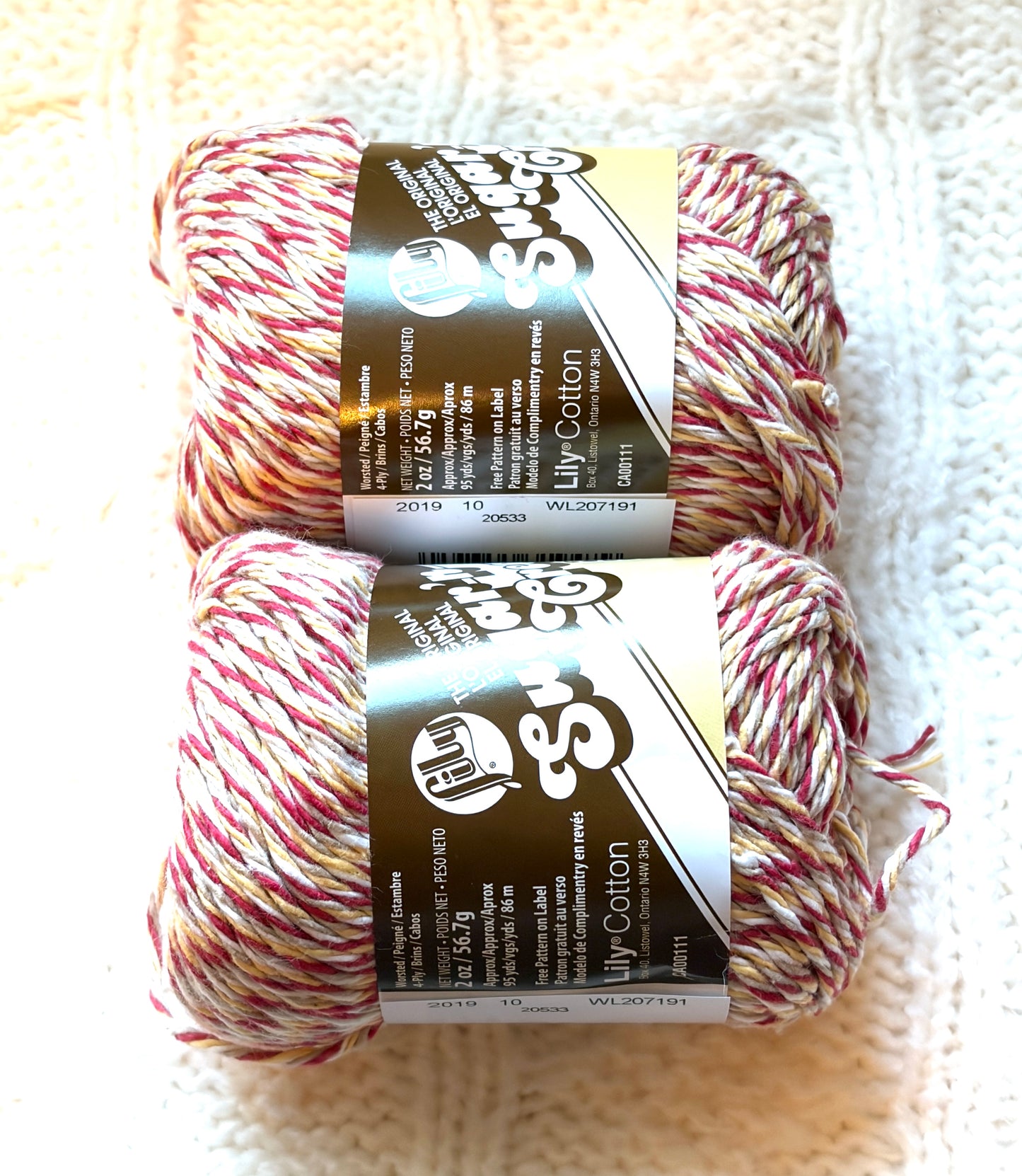 56.7g Lily Sugar 'n Cream Ombre Yarn - Barnboard Twists : 100% Cotton